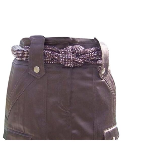 Cache Expresso Satin Evening Day Skirt New Tab Belt Loop Front Pocket NWT $118 - Picture 3 of 7